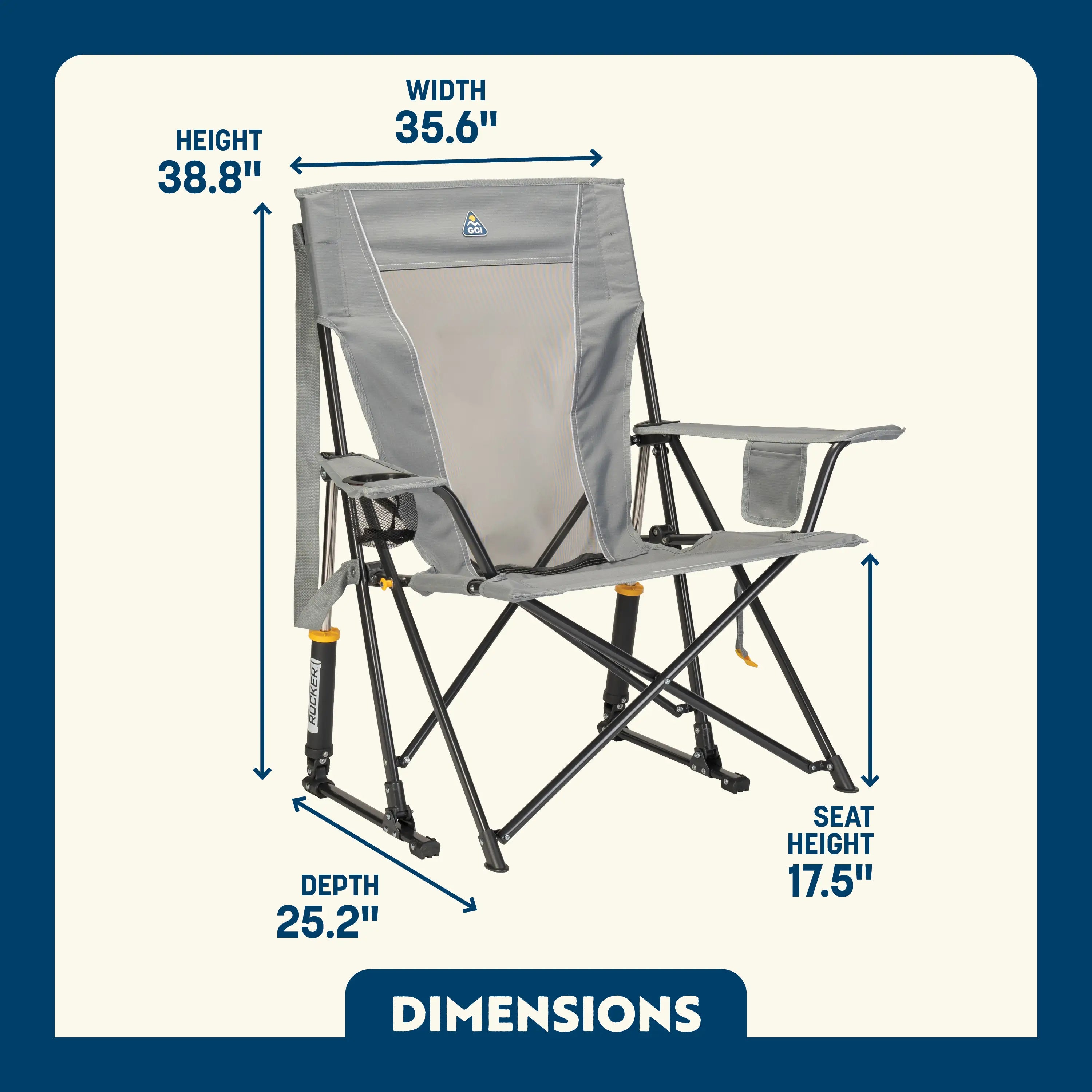 Heavy Duty Comfort Pro Rocker - Outdoor Rocking Chairs with Dynamic Comfort Edge Detail