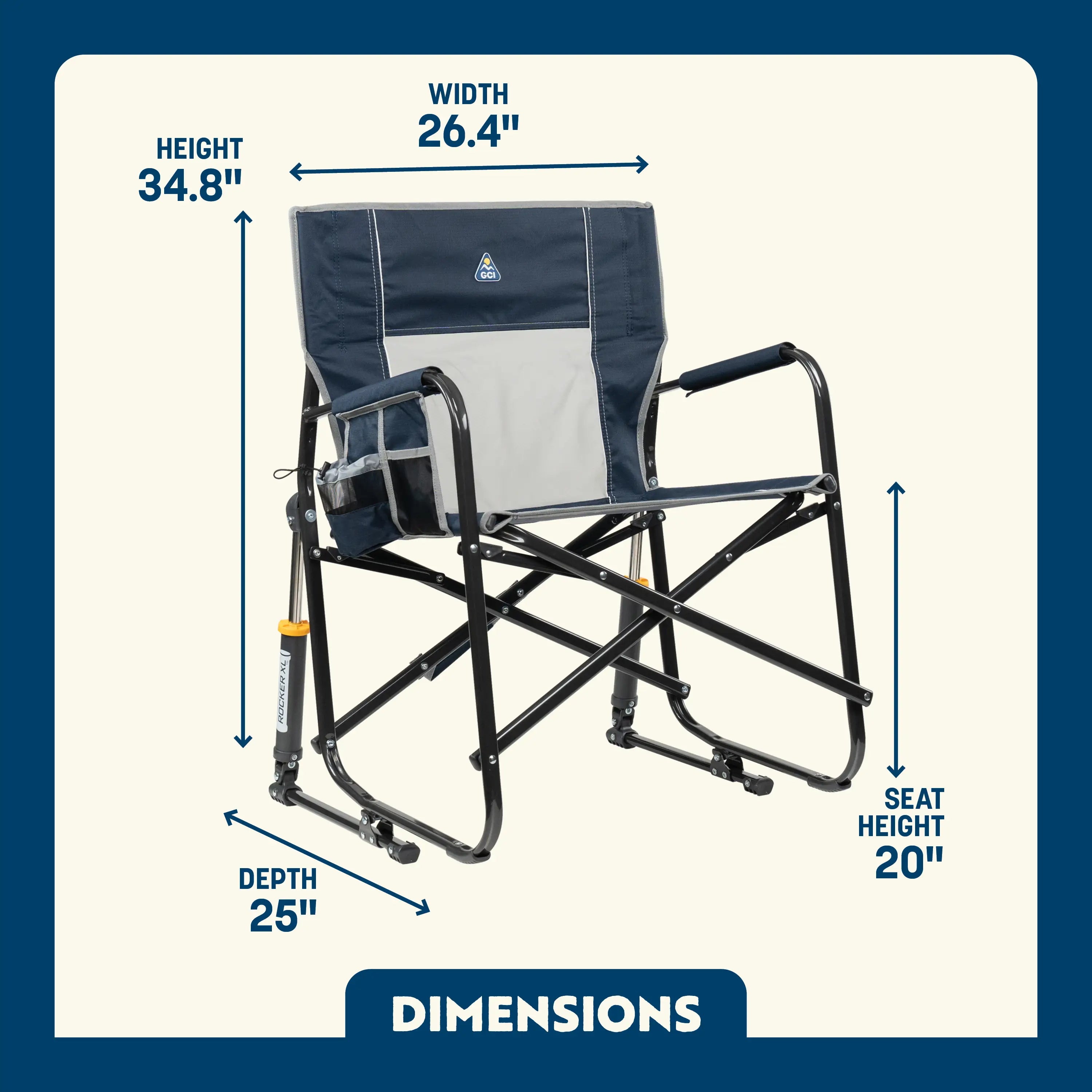 Ultra-Comfortable Freestyle Rocker XL - Rocker Chair for Camping & Lawns Detail