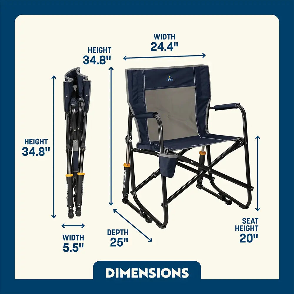 Ergonomic Portable Freestyle Rocker - Folding Rocking Chair - Perfect for Tailgating Detail