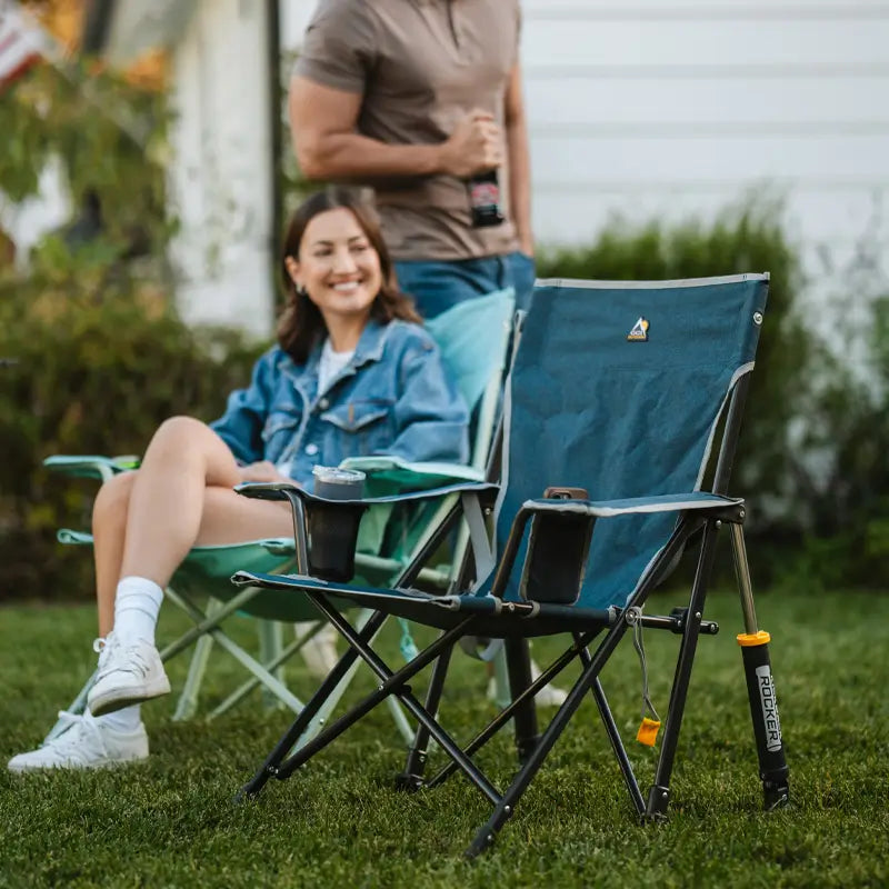 Foldable Kickback Rocker - Camp Rocker Chair for Fishing & Beach Trips Detail