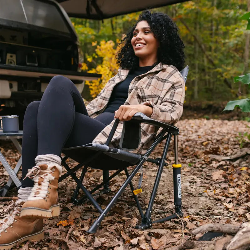 Foldable Kickback Rocker - Camp Rocker Chair for Fishing & Beach Trips Detail