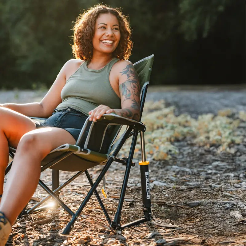 Foldable Kickback Rocker - Camp Rocker Chair for Fishing & Beach Trips Detail