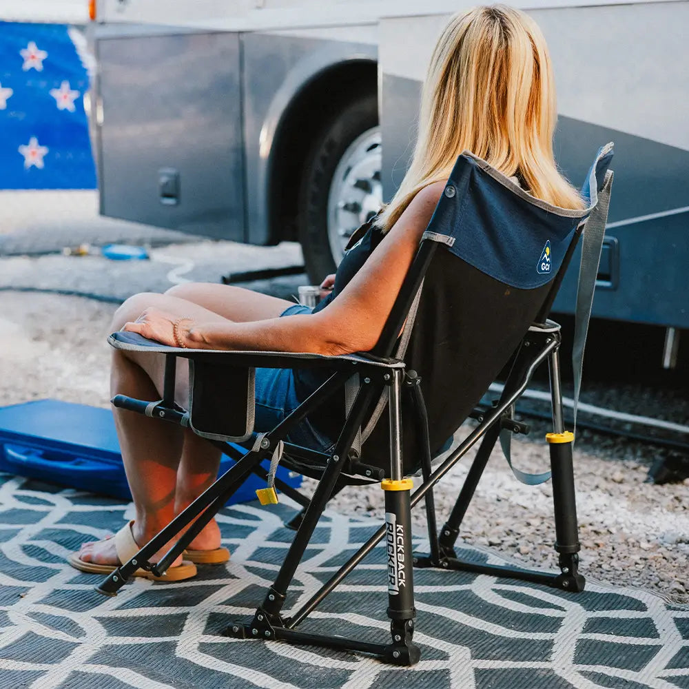 Foldable Kickback Rocker - Camp Rocker Chair for Fishing & Beach Trips Detail