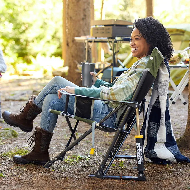 Foldable Kickback Rocker - Camp Rocker Chair for Fishing & Beach Trips Detail