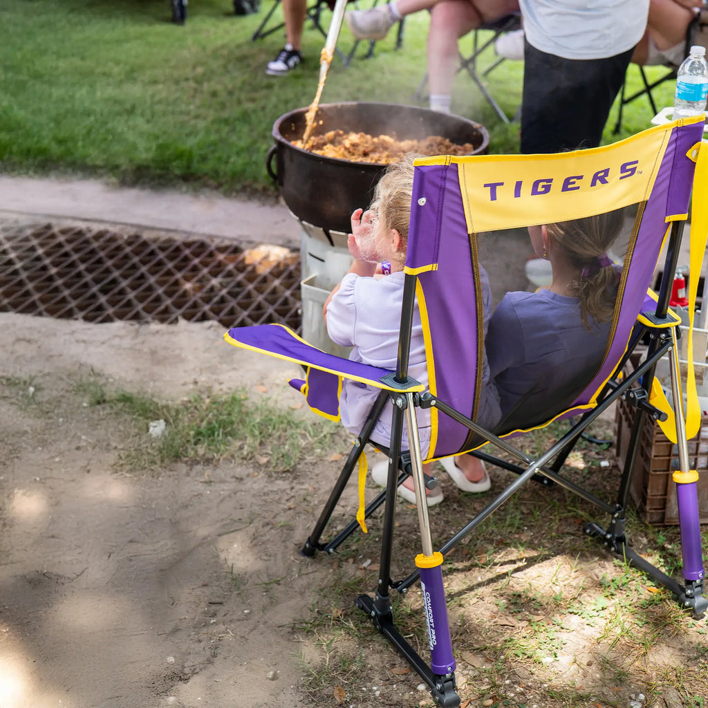 Premium All-Weather Comfort Pro Rocker - LSU Tigers - Folding Rocking Chair - Perfect for Tailgating Detail