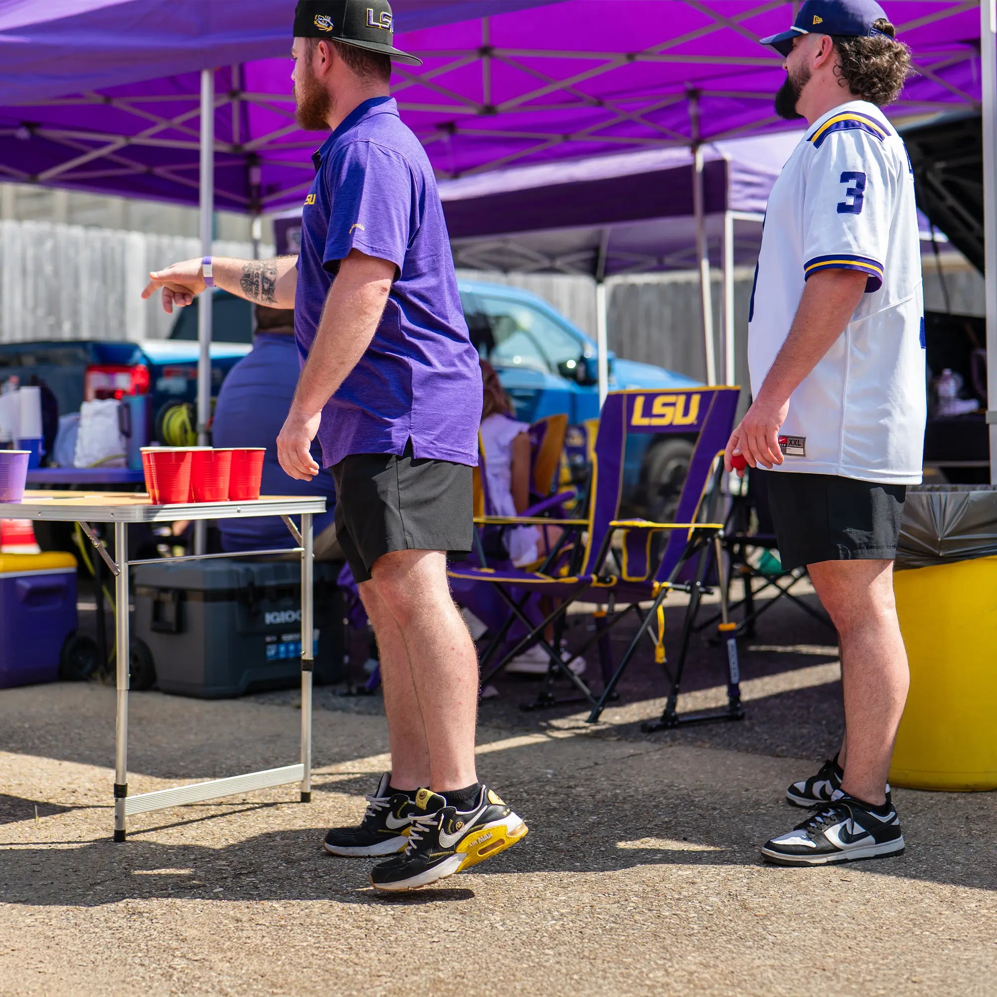 Premium All-Weather Comfort Pro Rocker - LSU Tigers - Folding Rocking Chair - Perfect for Tailgating Detail