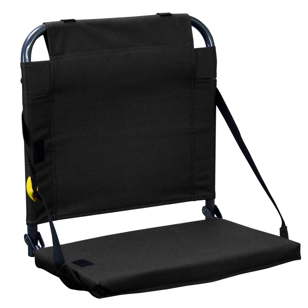 Ultra-Comfortable BleacherBack - Camp Rocker Chair for Fishing & Beach Trips - Black