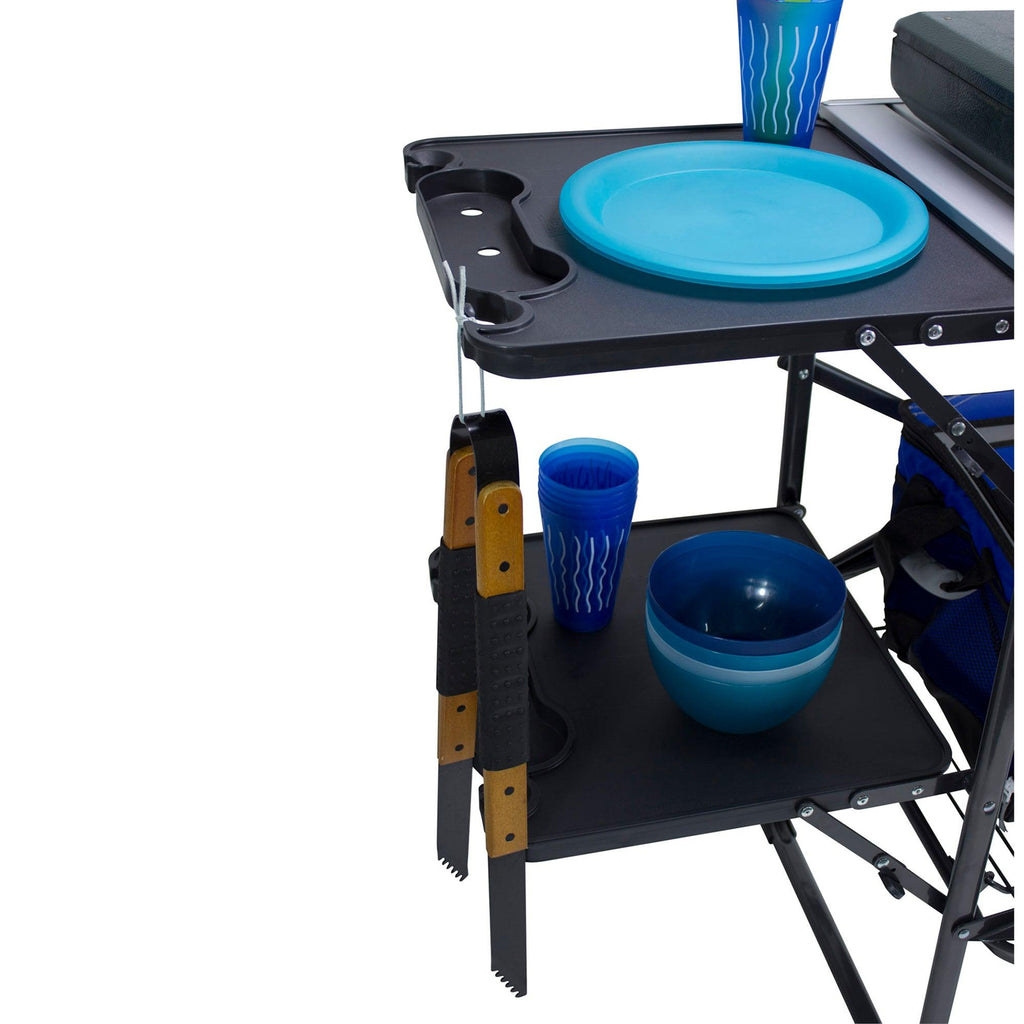 Compact Slim-Fold Cook Station - Portable Camp Kitchen Table Counter Detail
