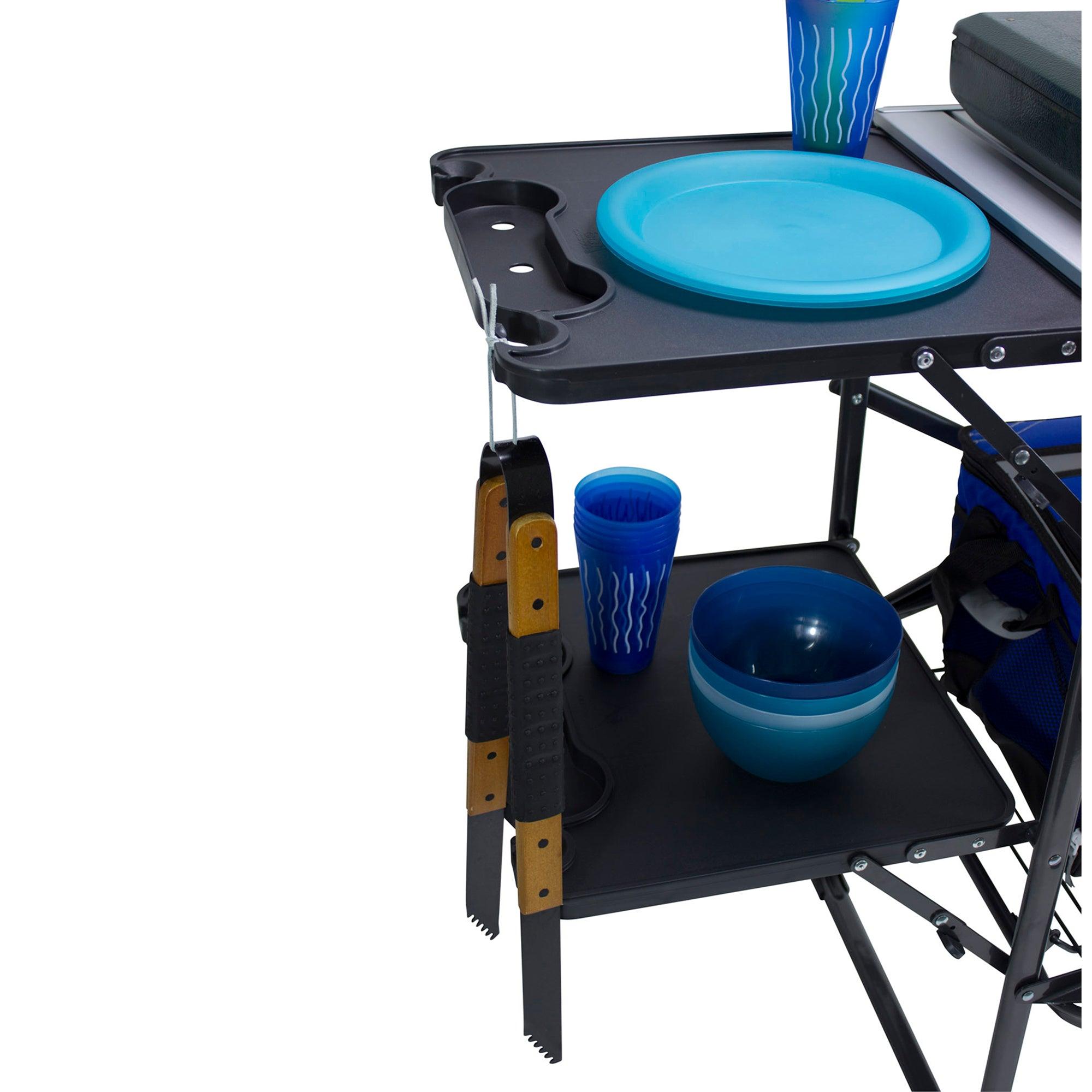 Compact Slim-Fold Cook Station - Portable Camp Kitchen Table Counter Detail