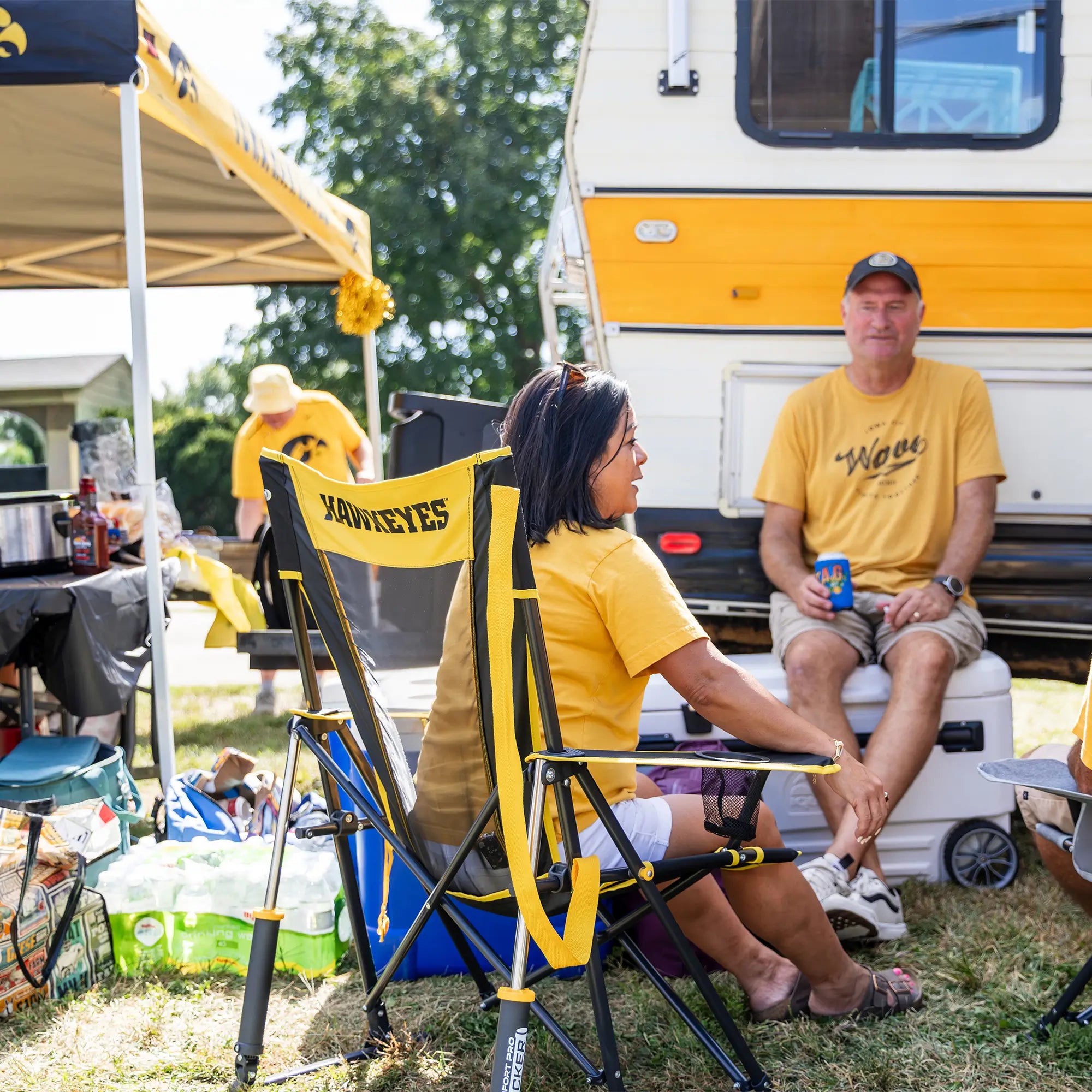Ultra-Comfortable Comfort Pro Rocker - Iowa Hawkeyes - Camp Rocker Chair for Fishing & Beach Trips Detail