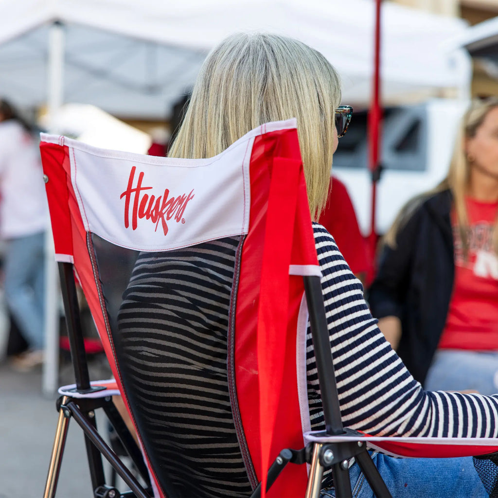 Foldable Comfort Pro Rocker - Nebraska Cornhuskers - Camp Rocker Chair for Fishing & Beach Trips Detail
