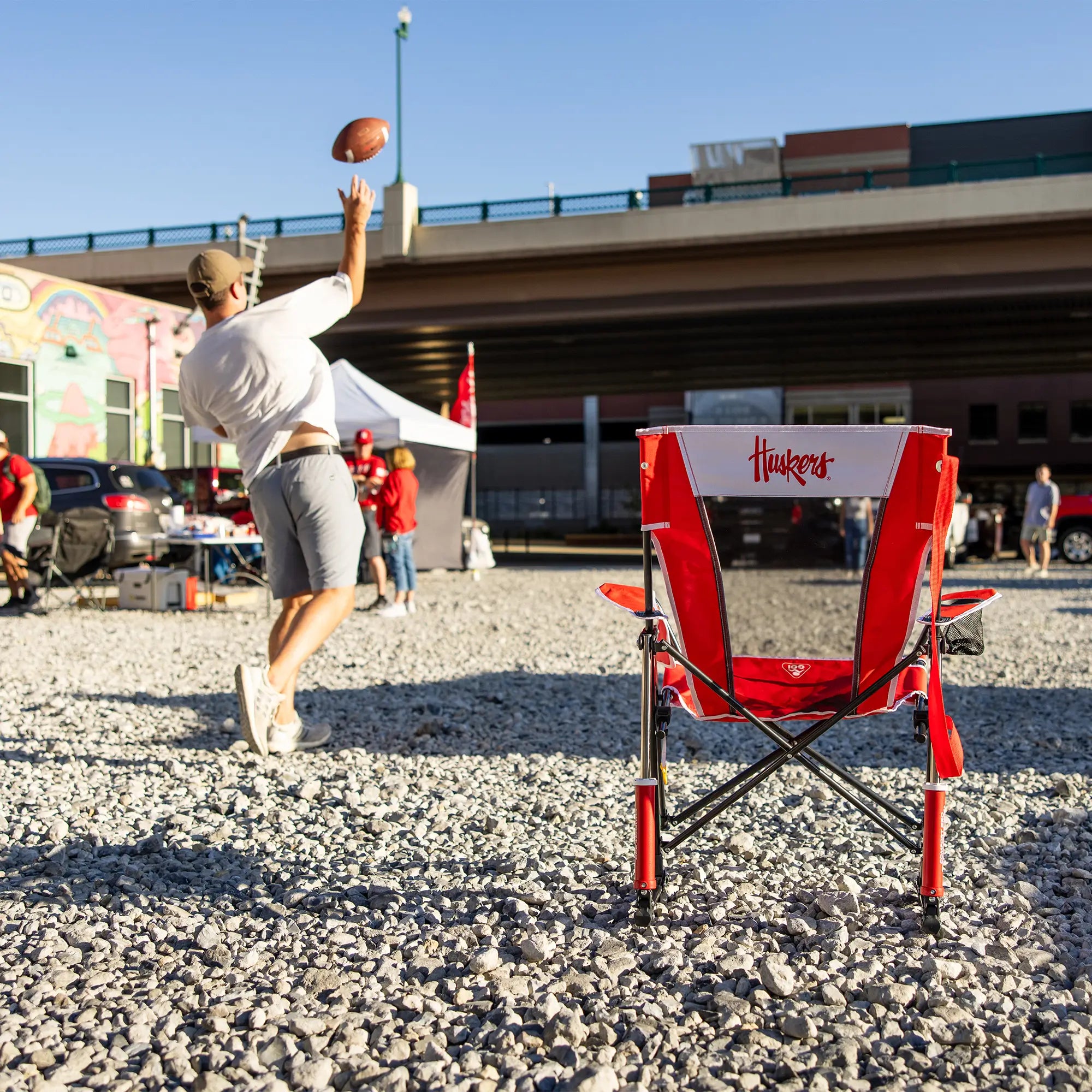 Foldable Comfort Pro Rocker - Nebraska Cornhuskers - Camp Rocker Chair for Fishing & Beach Trips Detail