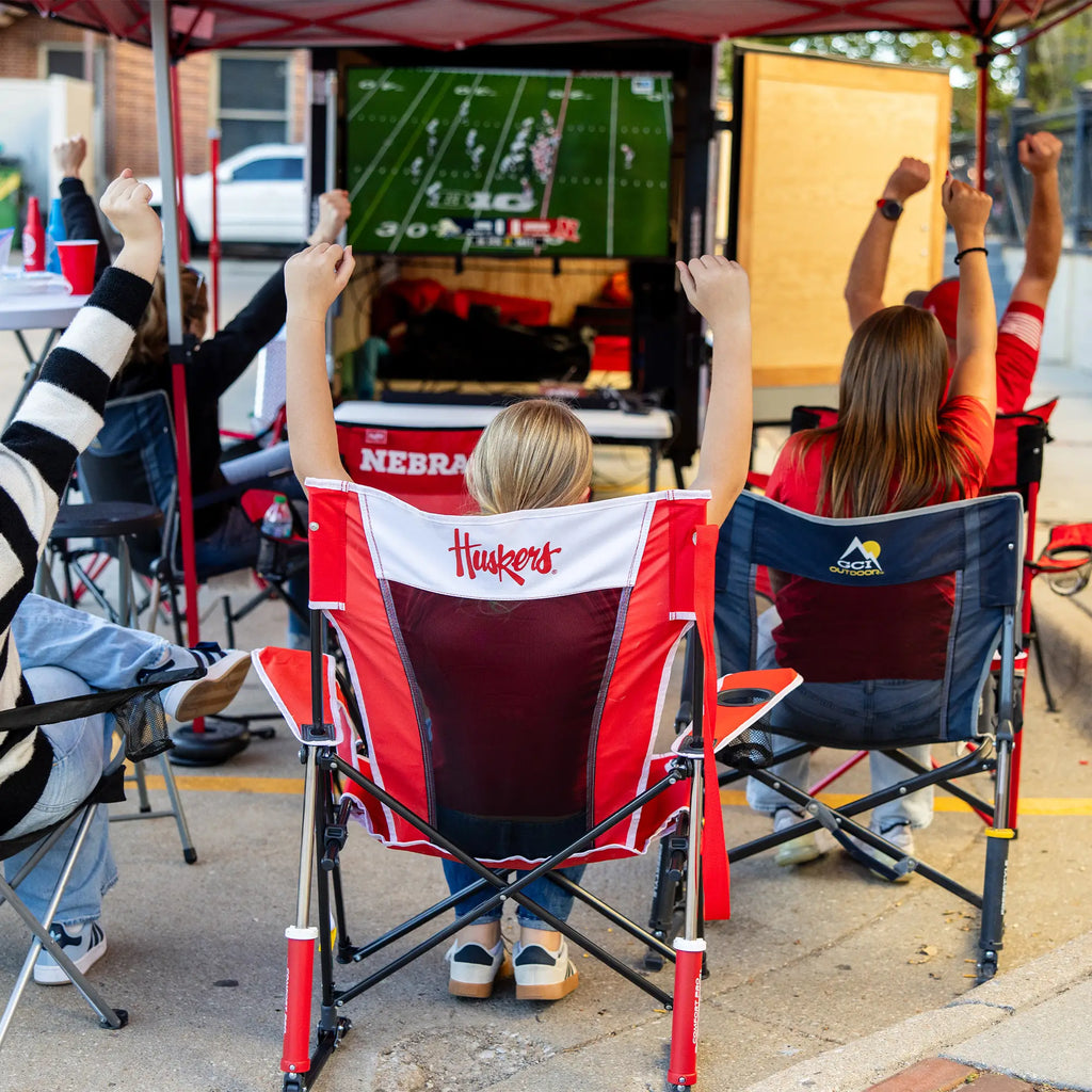 Foldable Comfort Pro Rocker - Nebraska Cornhuskers - Camp Rocker Chair for Fishing & Beach Trips Detail