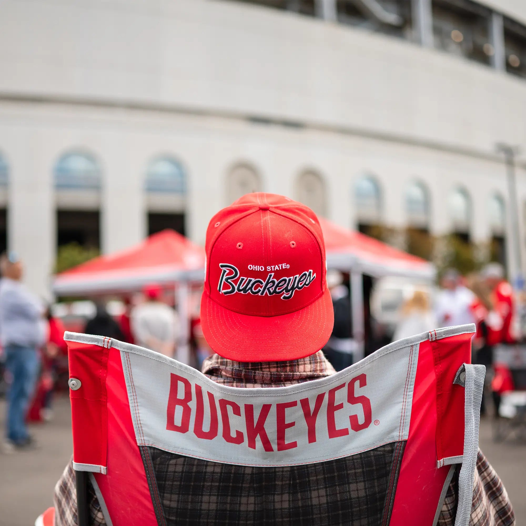 Ultra-Comfortable Comfort Pro Rocker - Ohio State Buckeyes - Folding Rocking Chair - Perfect for Tailgating Detail