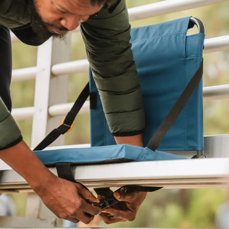 Ultra-Comfortable BleacherBack - Camp Rocker Chair for Fishing & Beach Trips Detail