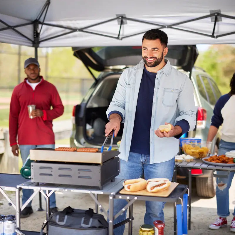 Compact Slim-Fold Cook Station - Portable Camp Kitchen Table Counter Detail