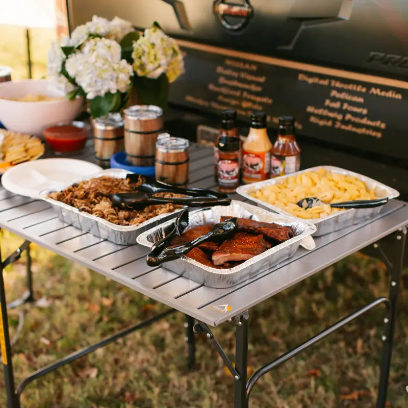 Heavy Duty Slim-Fold Table - Portable Camp Kitchen Table Counter Detail