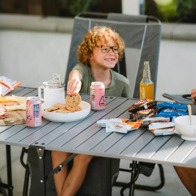 Heavy Duty Slim-Fold Table - Portable Camp Kitchen Table Counter Detail