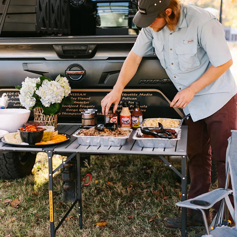Heavy Duty Slim-Fold Table - Portable Camp Kitchen Table Counter Detail