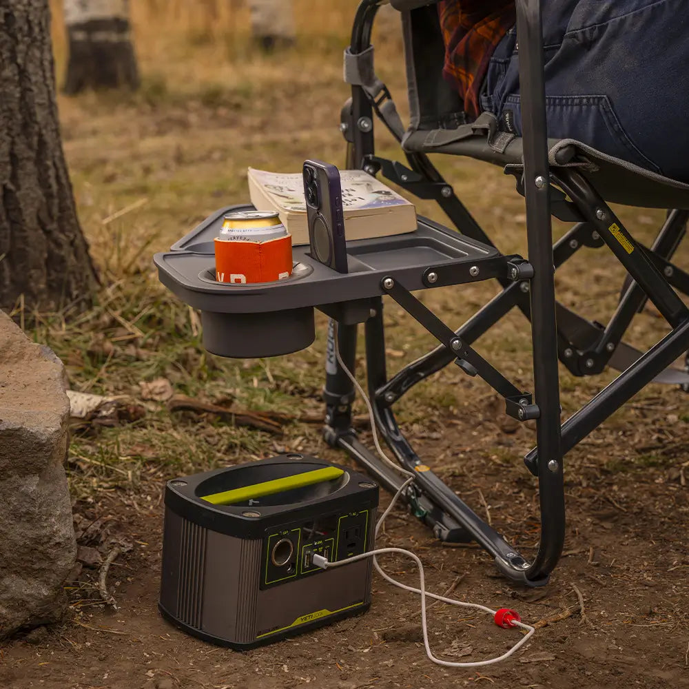 Ultra-Comfortable Stowaway Rocker with Side Table - Camp Rocker Chair for Fishing & Beach Trips Detail