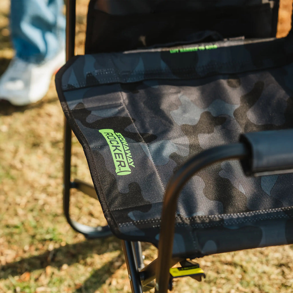 Premium All-Weather Stowaway Rocker - Folding Rocking Chair - Perfect for Tailgating Detail
