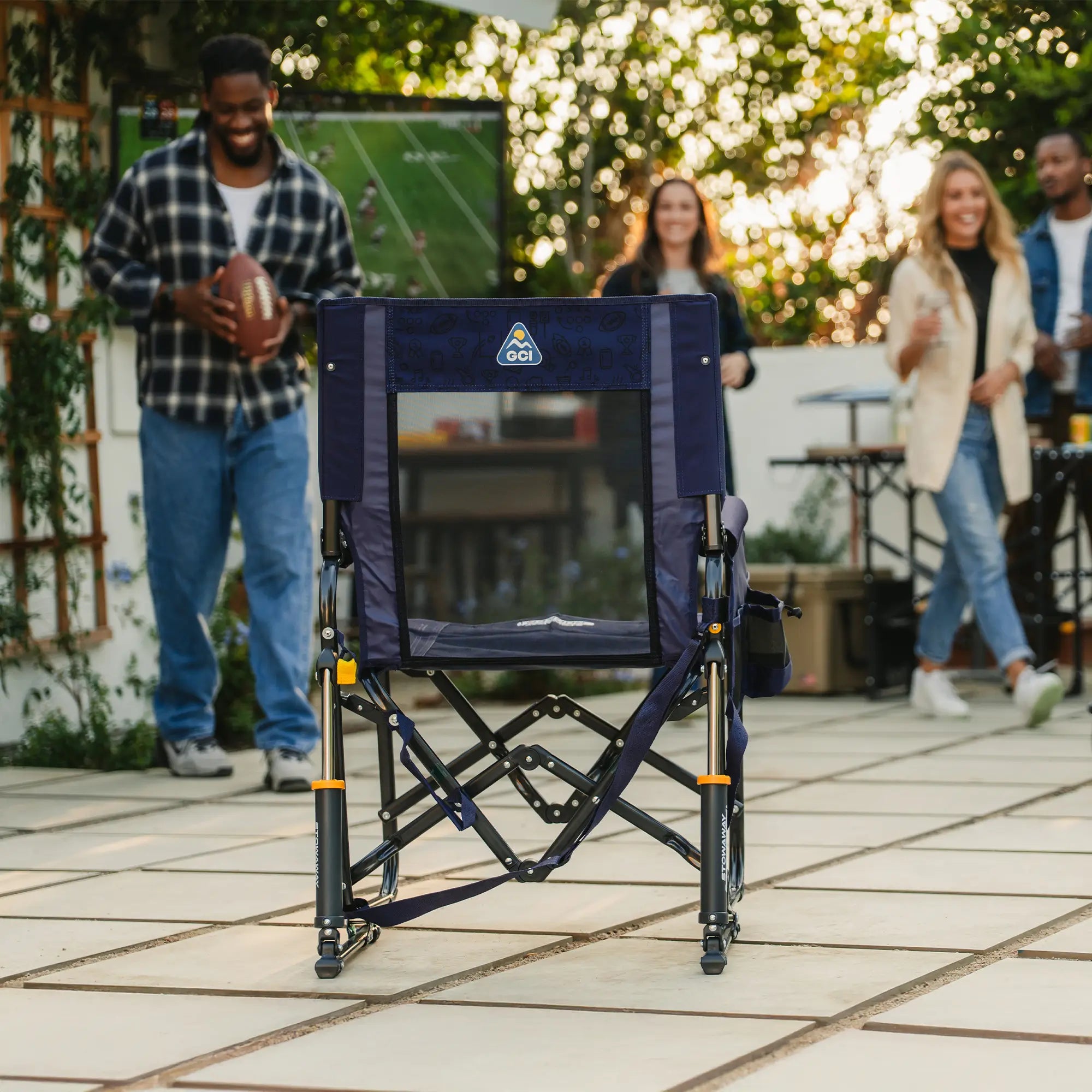 Premium All-Weather Stowaway Rocker - Folding Rocking Chair - Perfect for Tailgating Detail