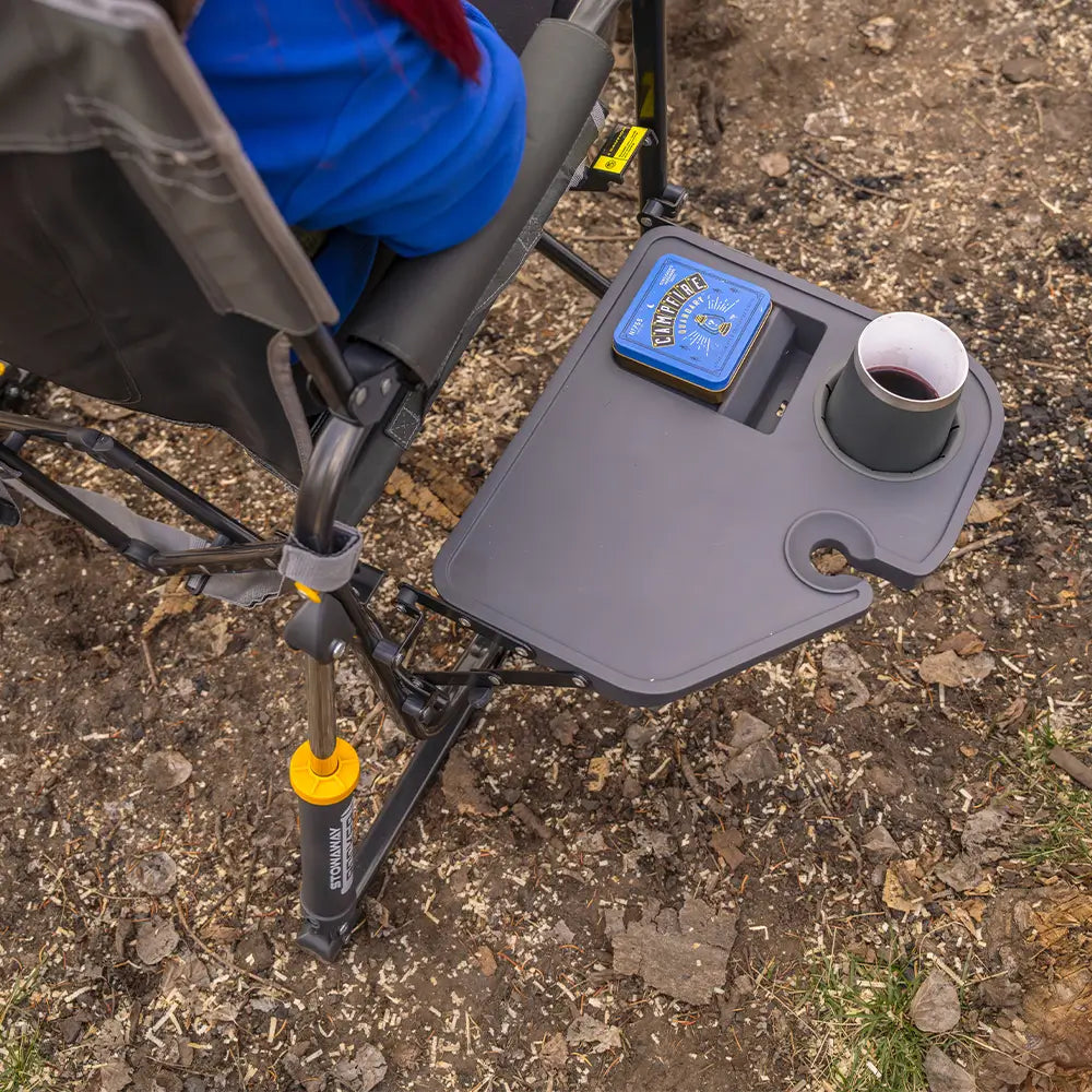 Ultra-Comfortable Stowaway Rocker with Side Table - Camp Rocker Chair for Fishing & Beach Trips Detail