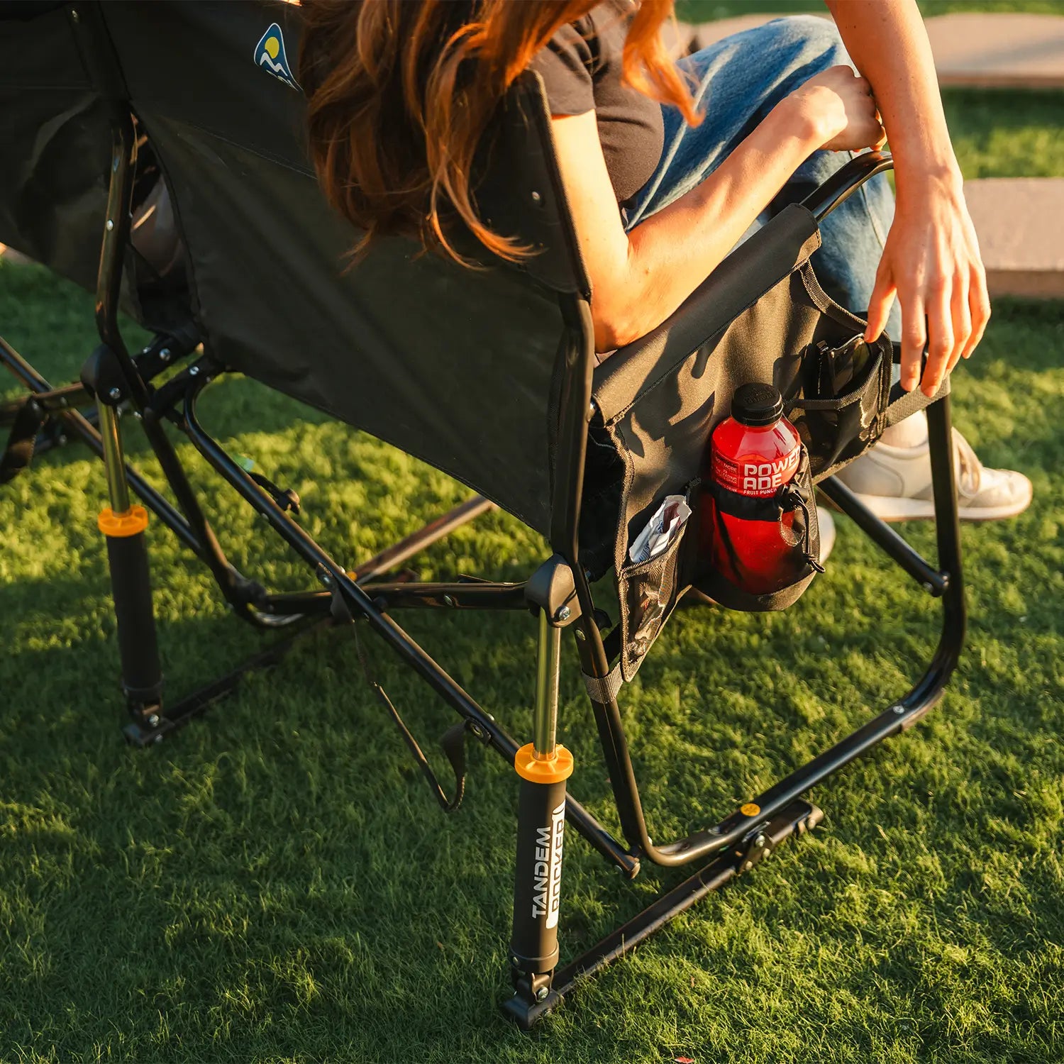 Ultra-Comfortable Tandem Rocker - Camp Rocker Chair for Fishing & Beach Trips Detail