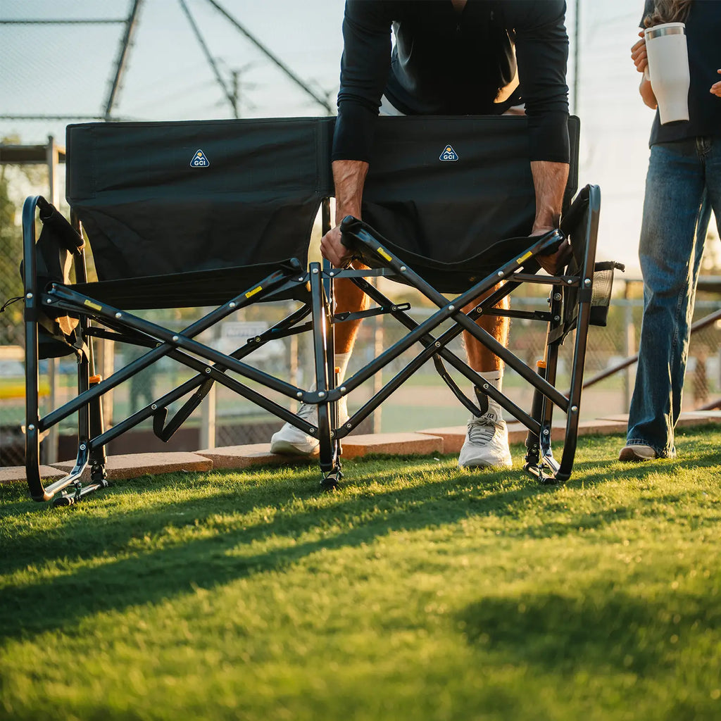 Ultra-Comfortable Tandem Rocker - Camp Rocker Chair for Fishing & Beach Trips Detail