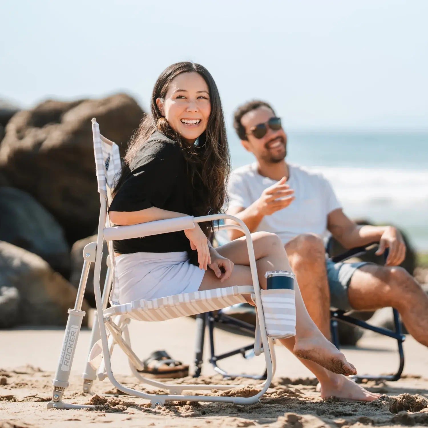 Ergonomic Portable Beach Rocker - Outdoor Rocking Chairs with Dynamic Comfort Edge Detail
