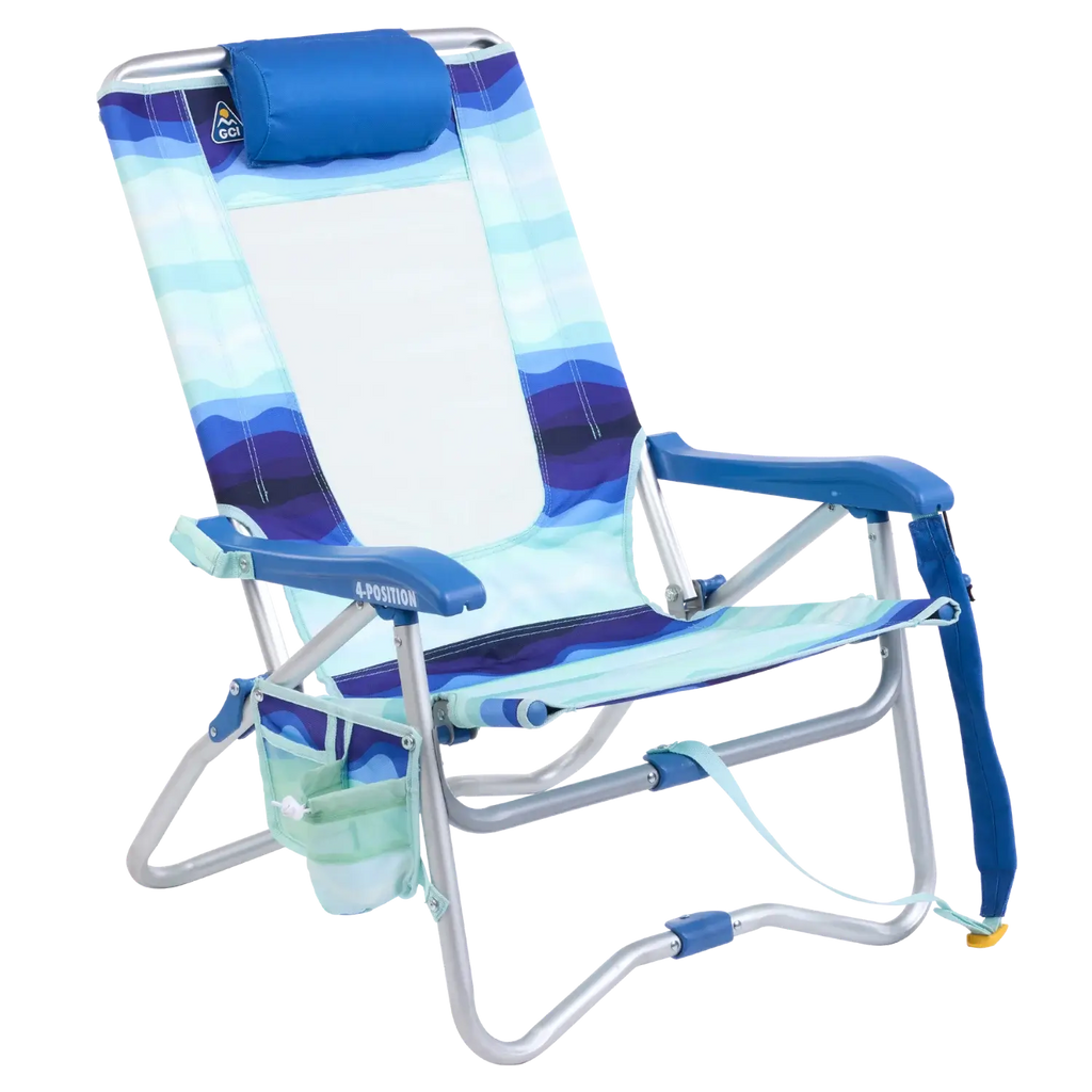 Ergonomic Portable Bi-Fold Beach Chair - Folding Rocking Chair - Perfect for Tailgating - Wave