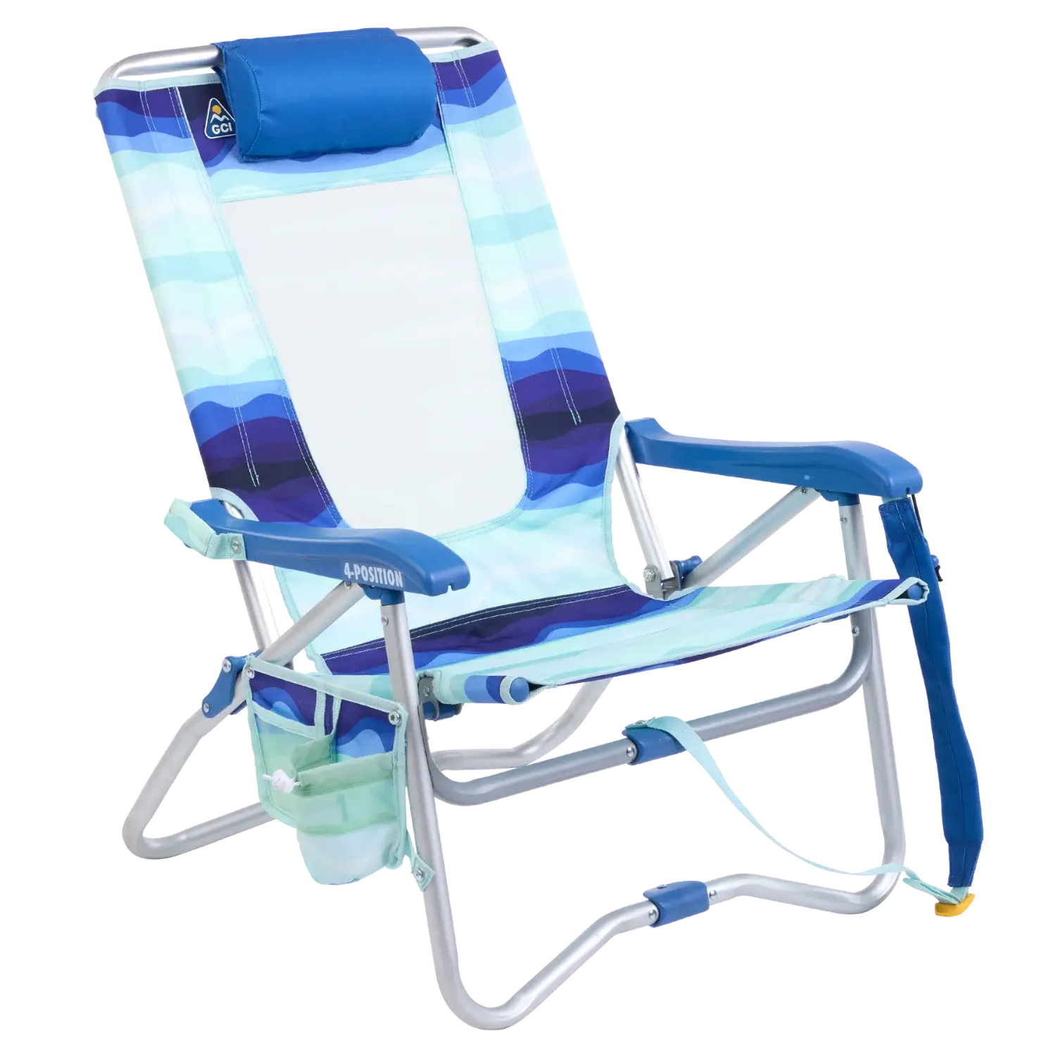 Ergonomic Portable Bi-Fold Beach Chair - Folding Rocking Chair - Perfect for Tailgating - Wave