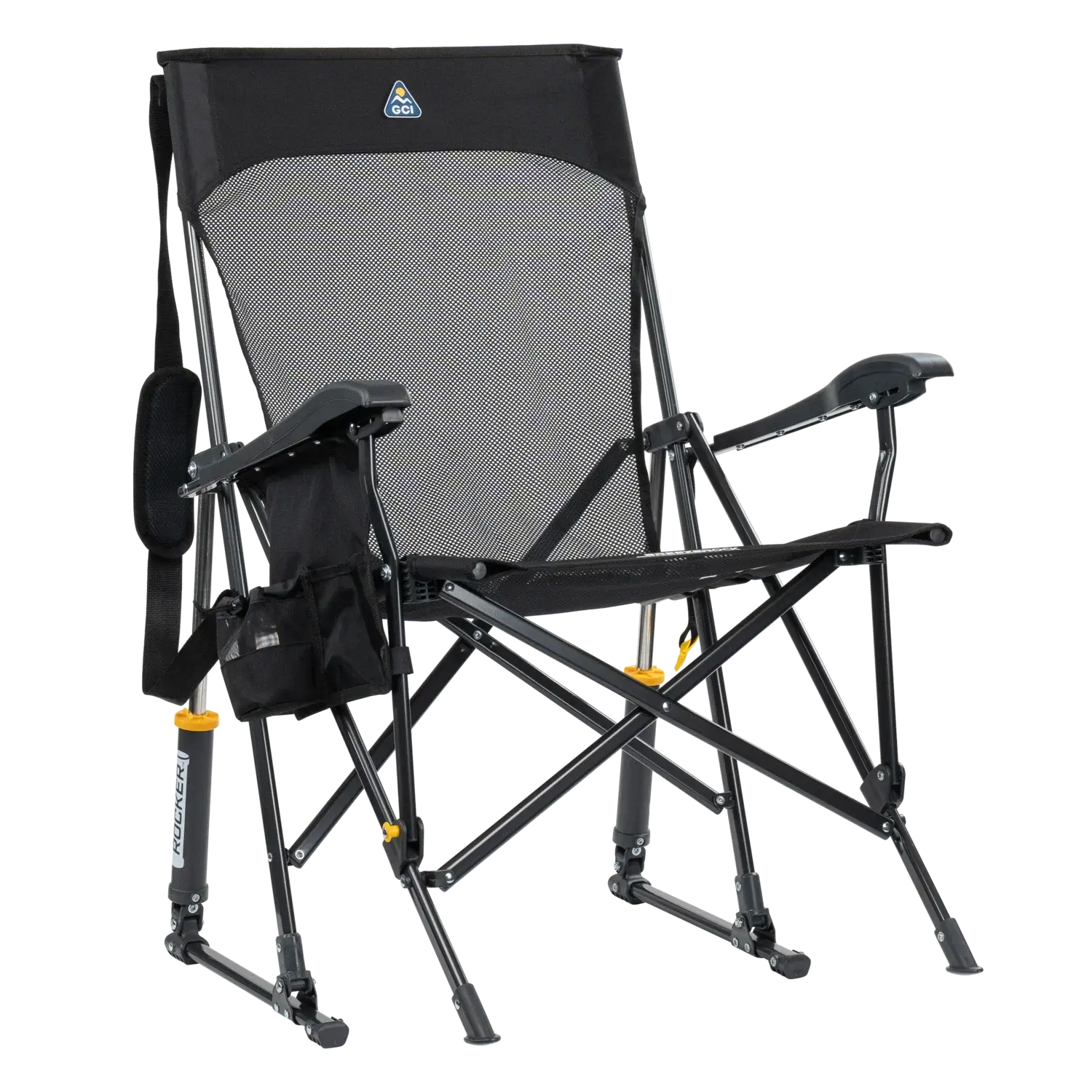 Premium All-Weather BreezeRocker - Outdoor Rocking Chairs with Dynamic Comfort Edge - Black