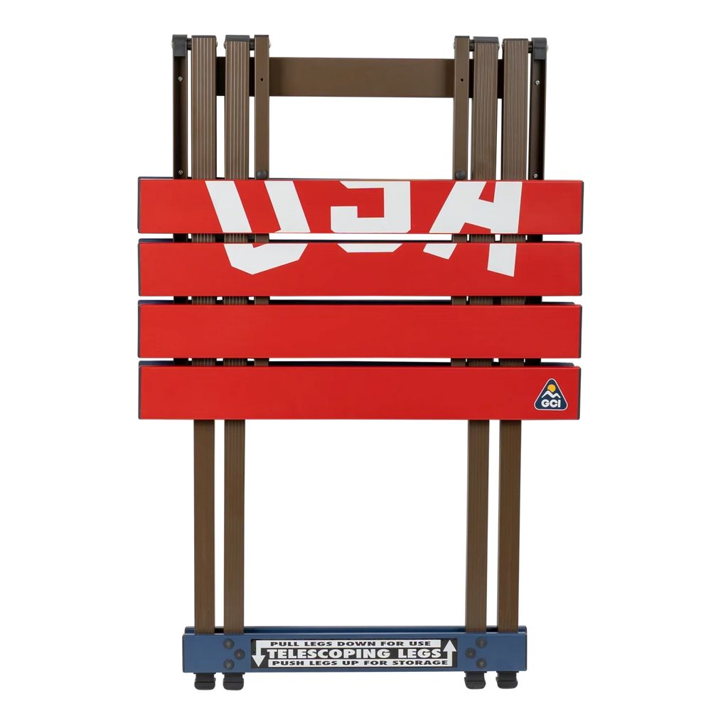 Portable Outdoor Compact Camp Table 20 - USA Anniversary Deluxe - Outdoor Cook Station for Tailgating & BBQ Detail