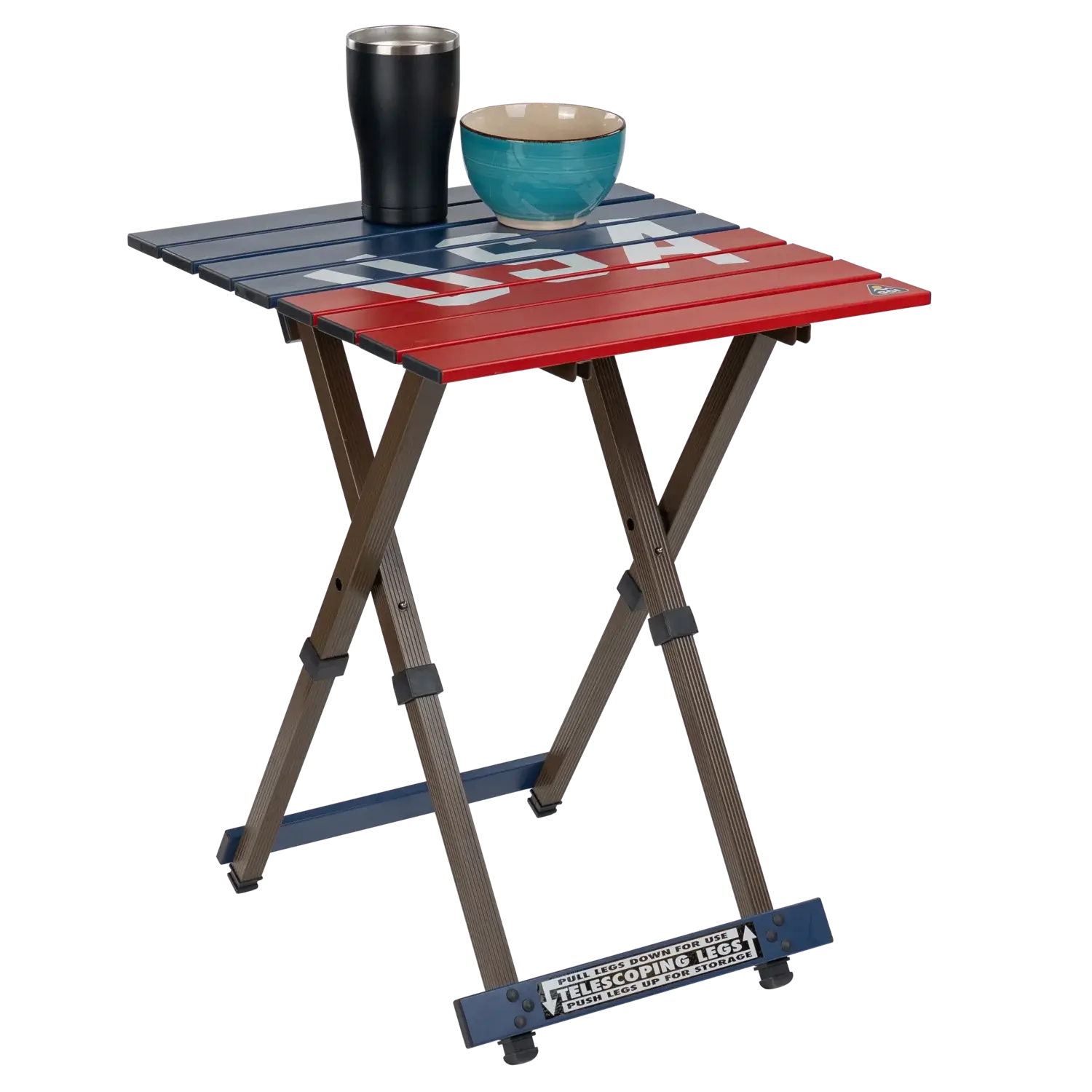 Portable Outdoor Compact Camp Table 20 - USA Anniversary Deluxe - Outdoor Cook Station for Tailgating & BBQ Detail