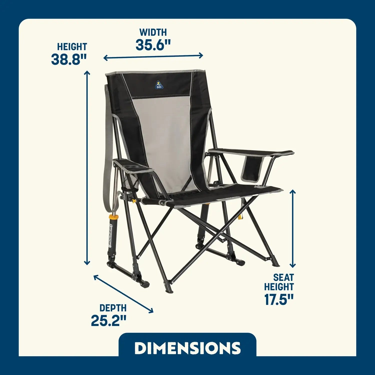 Heavy Duty Comfort Pro Rocker - Outdoor Rocking Chairs with Dynamic Comfort Edge Detail