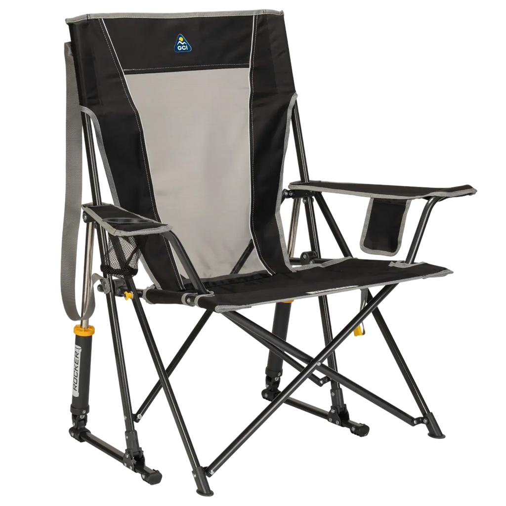 Heavy Duty Comfort Pro Rocker - Outdoor Rocking Chairs with Dynamic Comfort Edge - Black