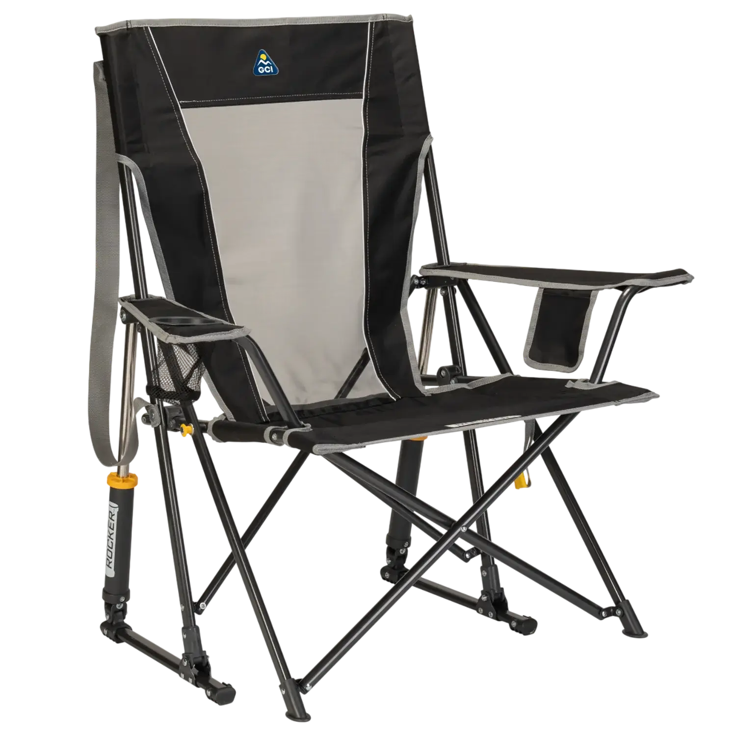 Heavy Duty Comfort Pro Rocker - Outdoor Rocking Chairs with Dynamic Comfort Edge - Black