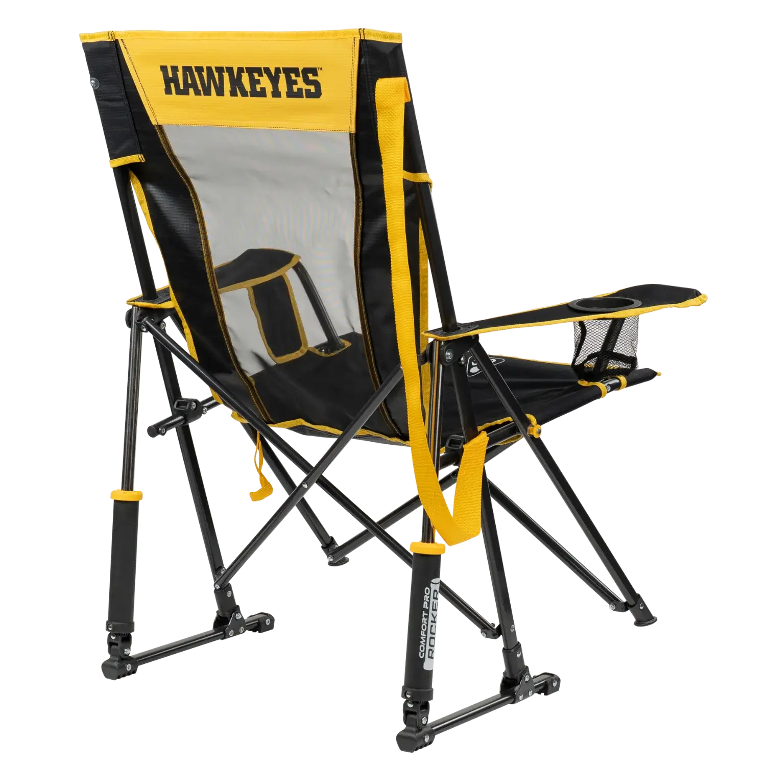 Ultra-Comfortable Comfort Pro Rocker - Iowa Hawkeyes - Camp Rocker Chair for Fishing & Beach Trips Detail