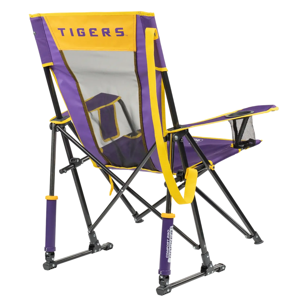 Premium All-Weather Comfort Pro Rocker - LSU Tigers - Folding Rocking Chair - Perfect for Tailgating Detail