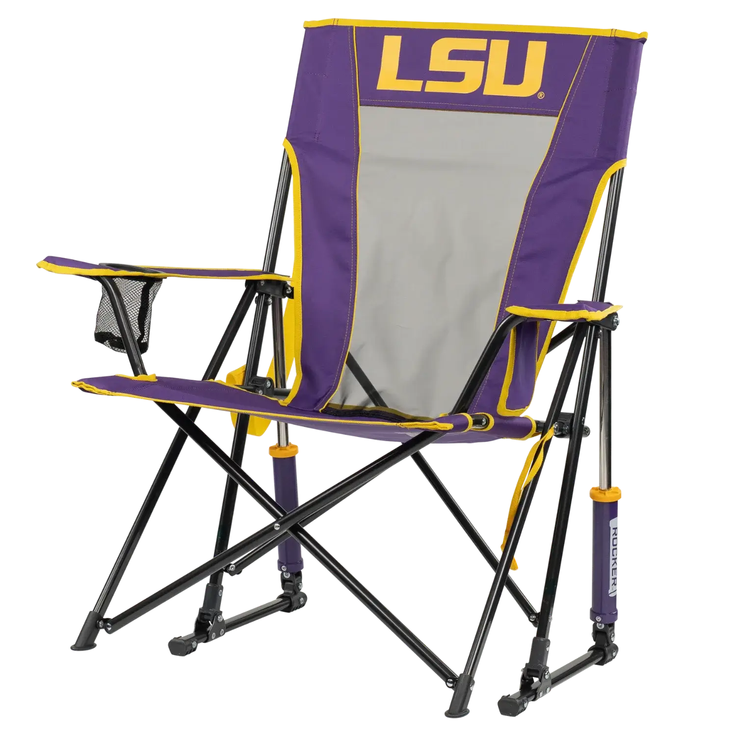 Premium All-Weather Comfort Pro Rocker - LSU Tigers - Folding Rocking Chair - Perfect for Tailgating Detail