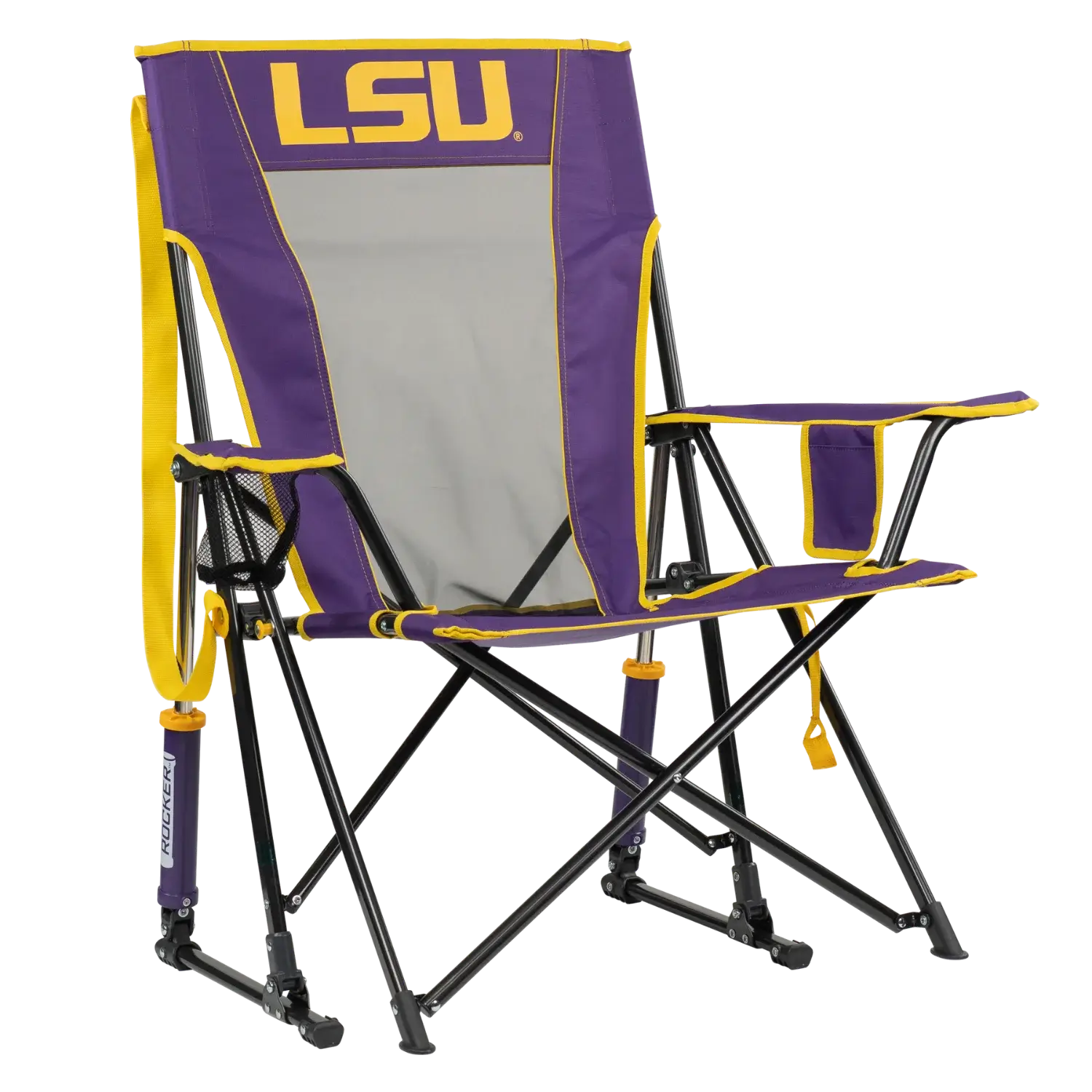 Premium All-Weather Comfort Pro Rocker - LSU Tigers - Folding Rocking Chair - Perfect for Tailgating - Default Title