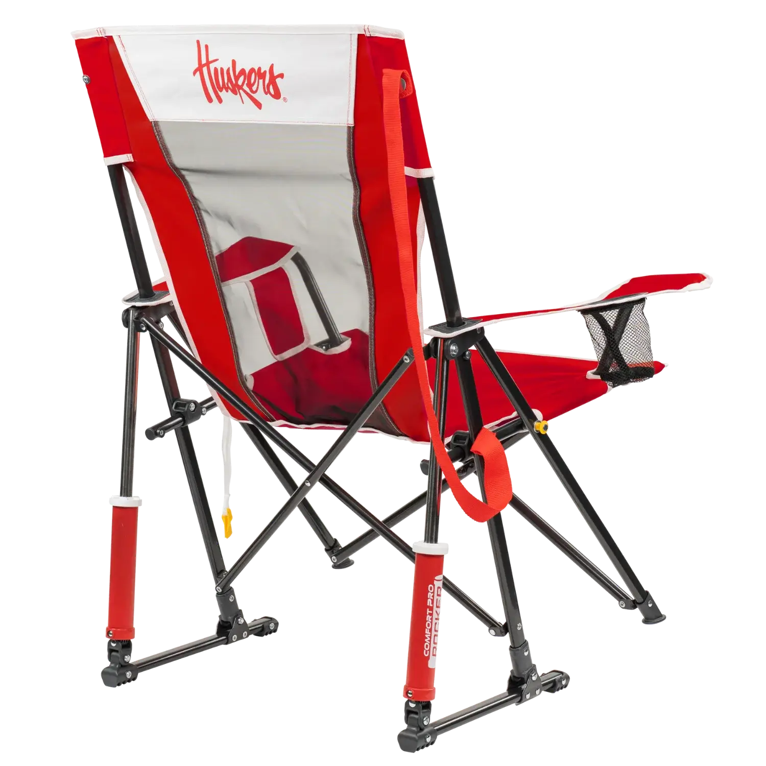 Foldable Comfort Pro Rocker - Nebraska Cornhuskers - Camp Rocker Chair for Fishing & Beach Trips Detail