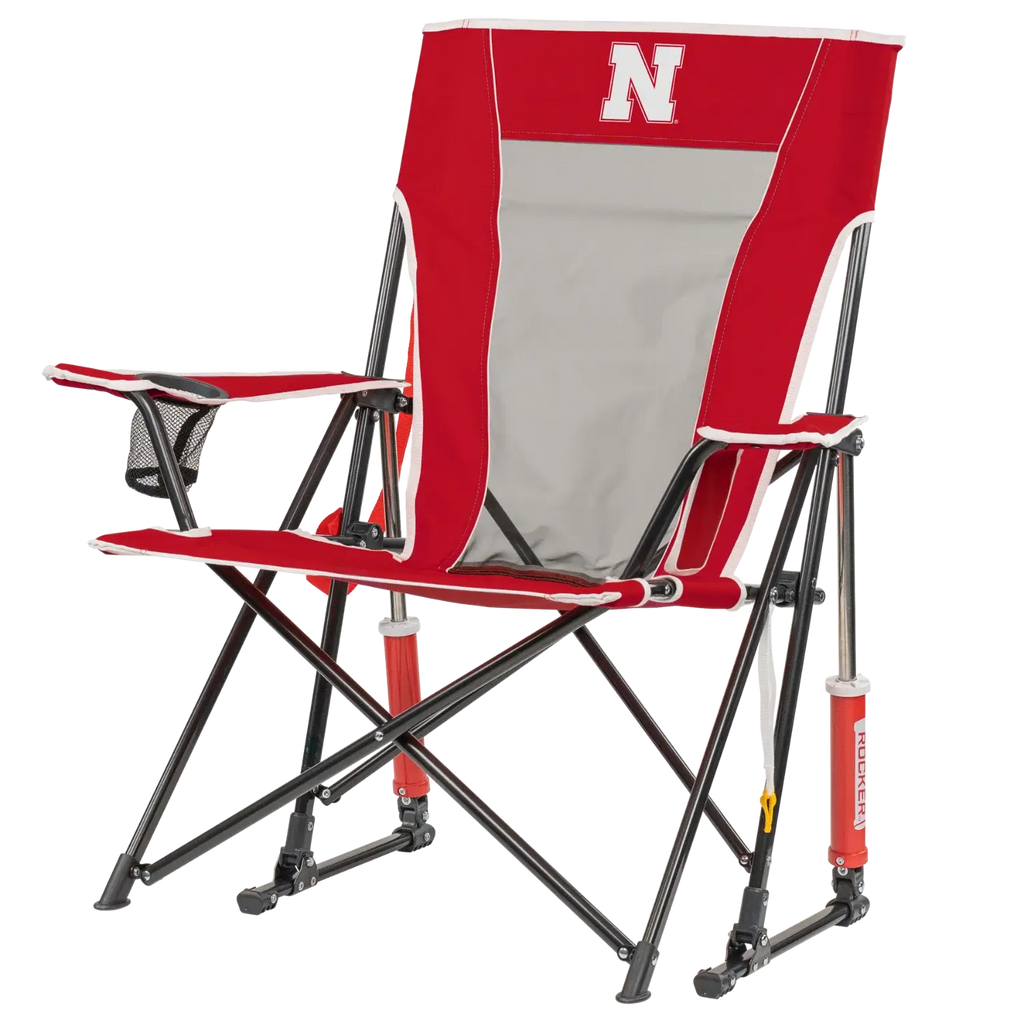 Foldable Comfort Pro Rocker - Nebraska Cornhuskers - Camp Rocker Chair for Fishing & Beach Trips Detail