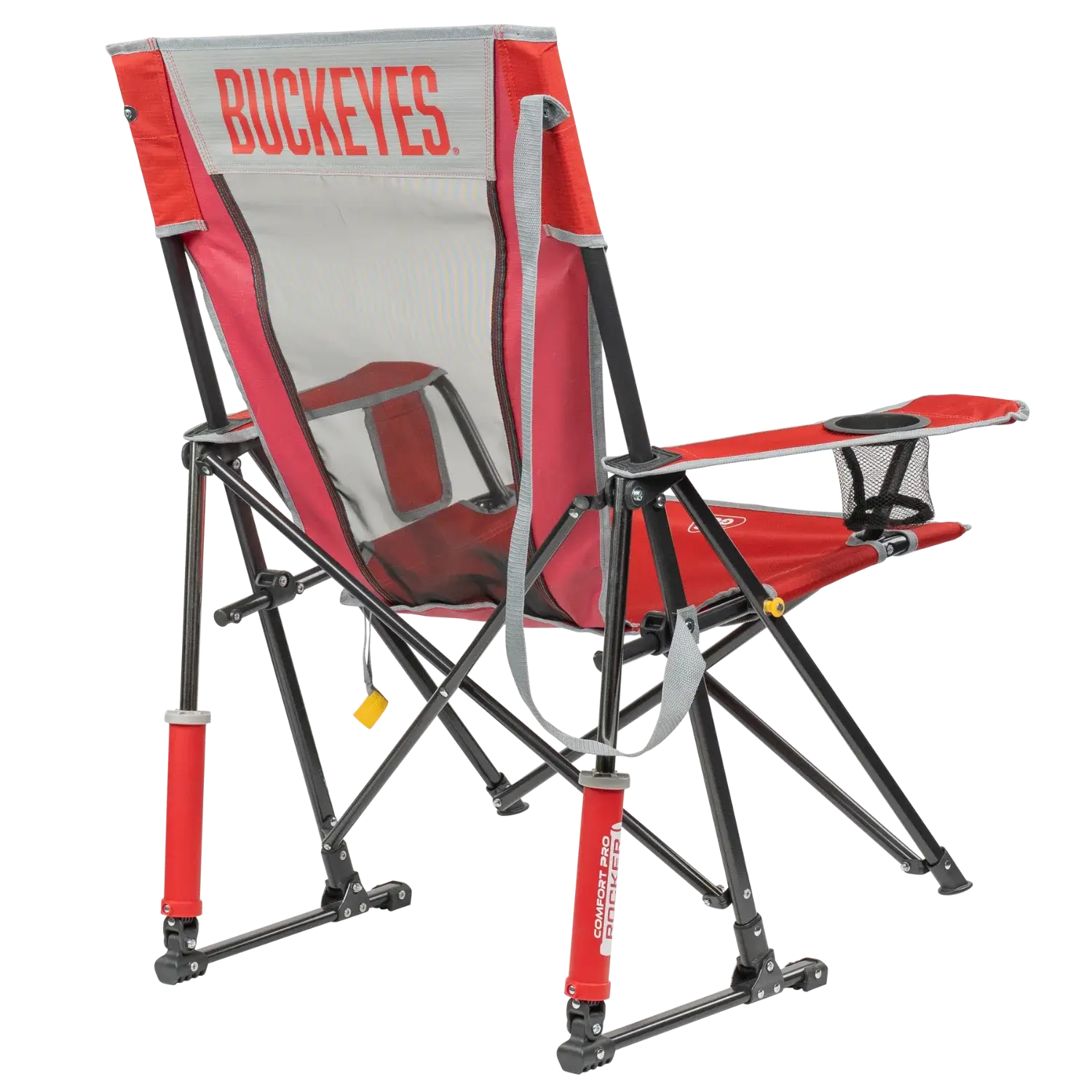 Ultra-Comfortable Comfort Pro Rocker - Ohio State Buckeyes - Folding Rocking Chair - Perfect for Tailgating Detail