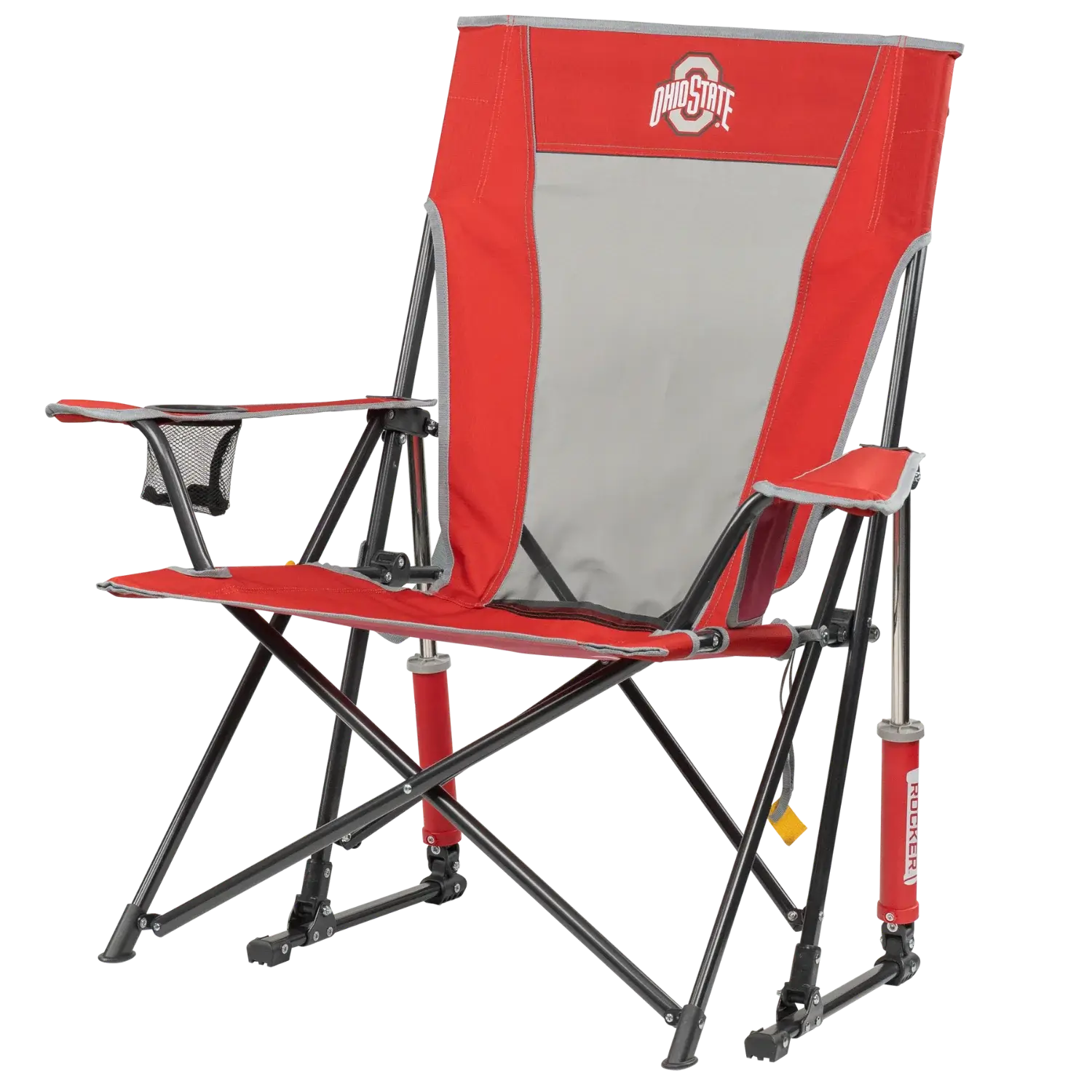 Ultra-Comfortable Comfort Pro Rocker - Ohio State Buckeyes - Folding Rocking Chair - Perfect for Tailgating Detail