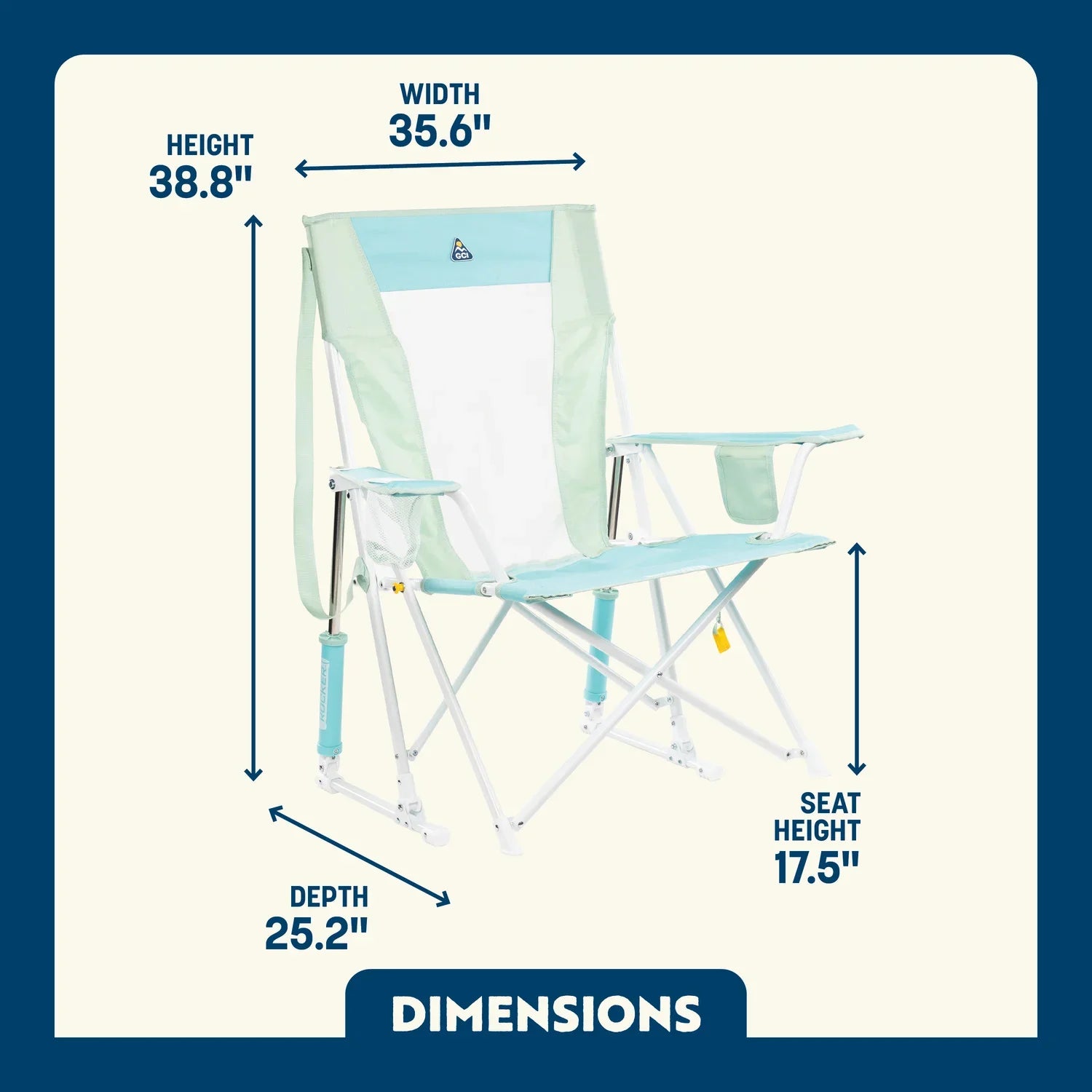 Heavy Duty Comfort Pro Rocker - Outdoor Rocking Chairs with Dynamic Comfort Edge Detail