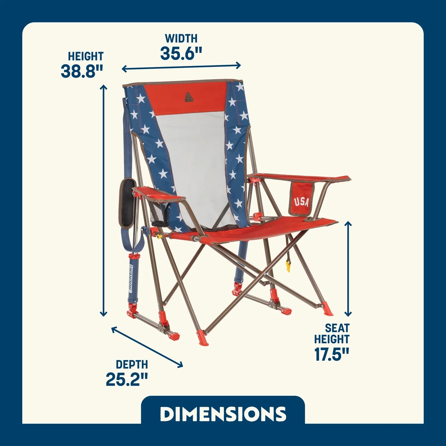 Heavy Duty Comfort Pro Rocker - Outdoor Rocking Chairs with Dynamic Comfort Edge Detail