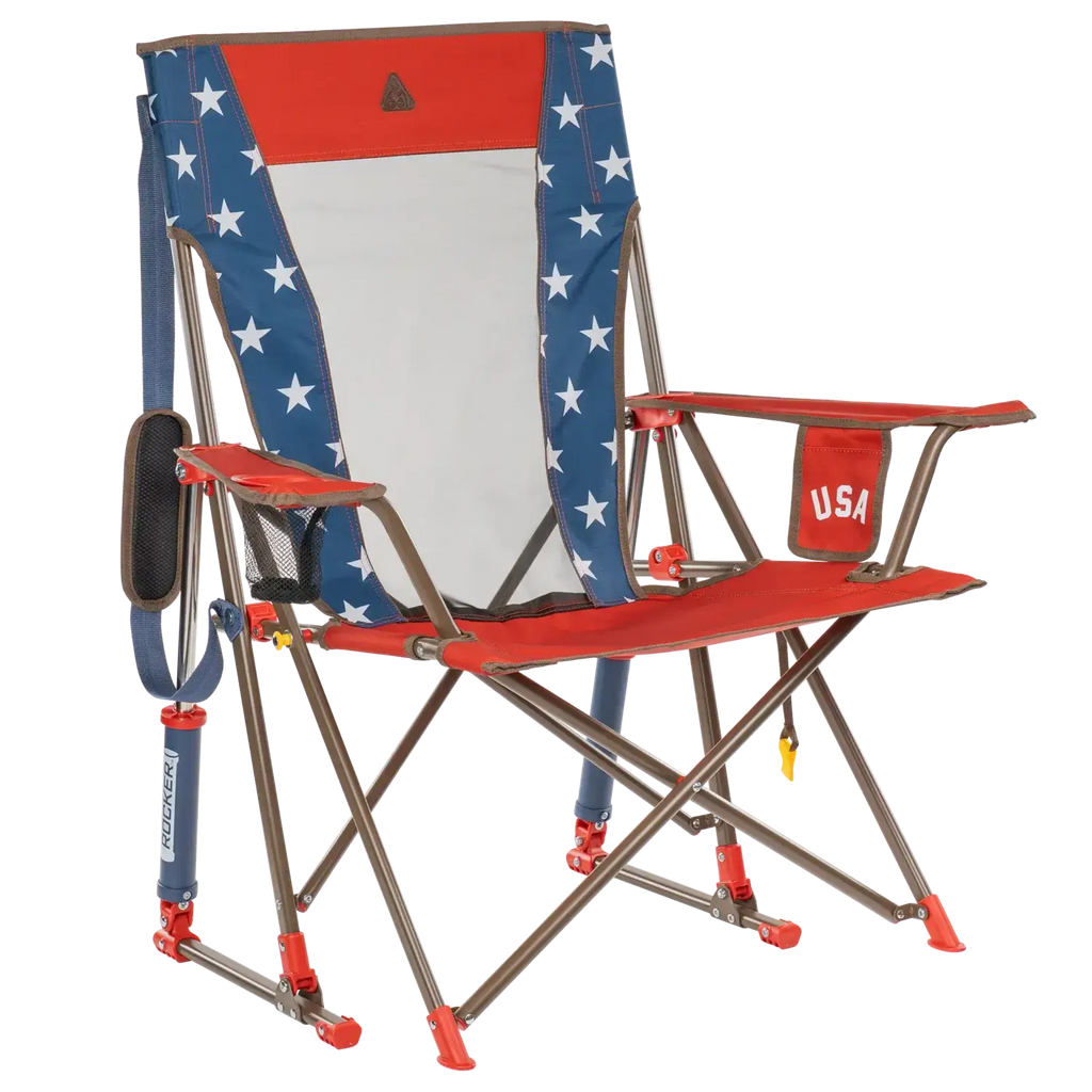 Heavy Duty Comfort Pro Rocker - Outdoor Rocking Chairs with Dynamic Comfort Edge - USA Anniversary Deluxe