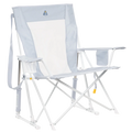 Ergonomic Portable Comfort Pro Rocker XL - Folding Rocking Chair - Perfect for Tailgating - Heathered Light Blue